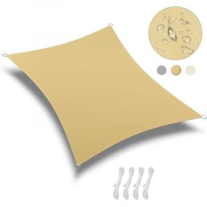 Voile d'ombrage Triangulaire 3x4m Toile Ombrage UV Protection pour Patio Jardin Terrasse Ext&eacute;rieur Balcon