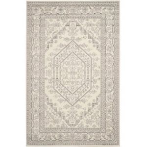 Safavieh - Tapis d'intérieur médaillon tissé à la puissance, collection Adirondack, ADR108, en ivoire & argent, 122 x 183 cm par Ivoire & Argent