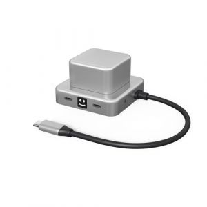 Xoopar Hub de Charge Multi Port 7 en 1 sans Enchevetrement Charge Rapide 100W avec 7 Ports USB A - USB C - HDMI - Audio Compatible Smartphone et Ordinateur - CUBBI Gris