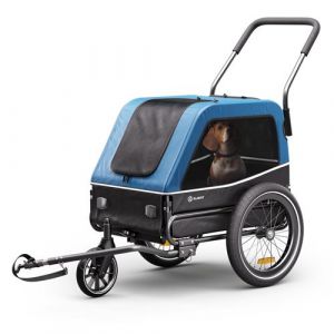 Image de Klarfit Goldie S Hybrid Remorque de v&eacute;lo pour chiens petits/moyens chiens Bleu