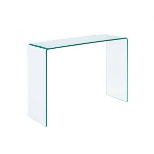 Console rectangulaire en verre tremp&eacute; 110cm transparent - Glintz