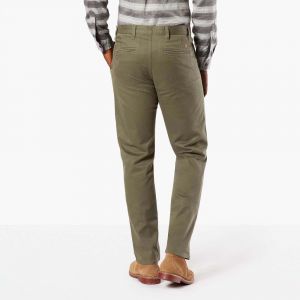 DOCKERS Pantalons Alpha Khaki Slim Tapered L36 - Stretch Twill Olive - W36-L36
