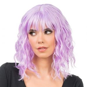 Ruedelafete Perruque cheveux courts ondulés, Lilas