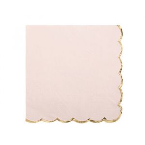 16 SERVIETTES PAPIER FESTON OR 33CM ROSE POUDR&Eacute;