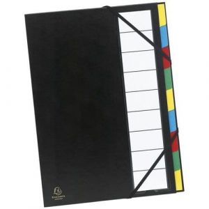 Exacompta Trieur rigide ordonator dos extensible 9 compartiments couleurs assorties