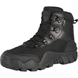 FREE SOLDIER Chaussures de Randonnée Hommes Bottes Militaires de Haut-Niveau Bottes Tactiques de Combat Mid High Chaussures à Lacets Tout Terrain Souliers(Noir, 39EU)