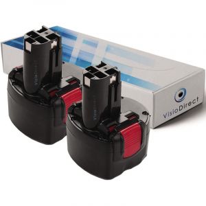 Visiodirect Lot de 2 batteries type 2607335540 pour Bosch 3000mAh 9.6V