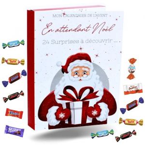 Calendrier de l'Avent Chocolaté | 48 Mini-Chocolats Célébrations, Milka, Kinder Schokobons et Mini Bueno, Daim