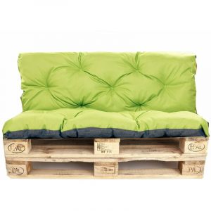 Setgarden - Set Coussins pour palettes, Assise 120 x 50 et Dossier 120 x 50cm, coussins canapé / coussin palette in-extérieur chaux