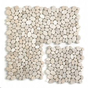 Pegane Carrelage de mosaïque (Boite de 1m²) / Plaque mosaïque mur et sol en marbre naturel coloris blanc mat - 33 x 33 cm -