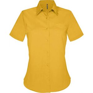 Kariban Judith > Chemise Manches Courtes Femme - Jaune, L, Femme