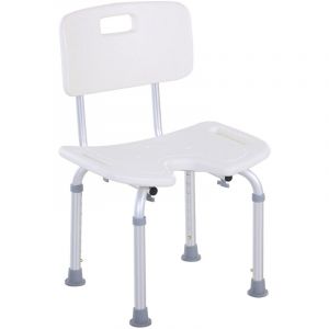 Homcom Chaise de douche assise haute 48x42x83cm Blanc