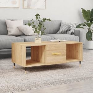 VidaXL Table basse ch&ecirc;ne sonoma 102x50x40 cm bois d'ing&eacute;nierie Ch&ecirc;ne sonoma