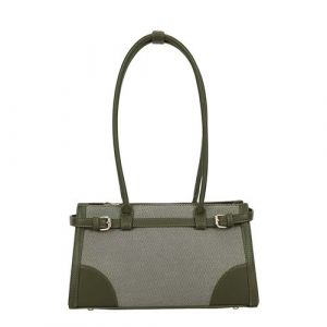 Sac &agrave; Main &Eacute;paule pour Femme Amarante avec Surpiq&ucirc;res et Ceinture D&eacute;corative Gallantry Vert