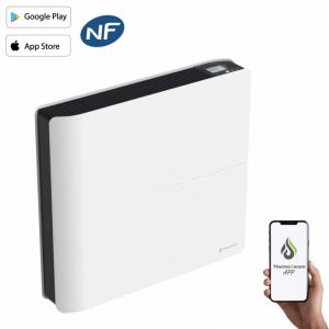 Radiateur &eacute;lectrique connect&eacute; 1000W double syst&egrave;me de chauffe horizontal Blanc Molia