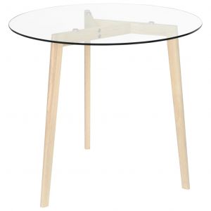 Image de VidaXL Table de salle à manger Transparent 80 cm Verre trempé