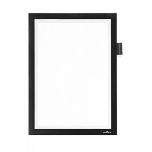 Image de Durable Sachet de 1 Duraframe Magnetic Note Pochette Cadre d`Affichage Dos Magnétique pour Document A4 Noir - 498901