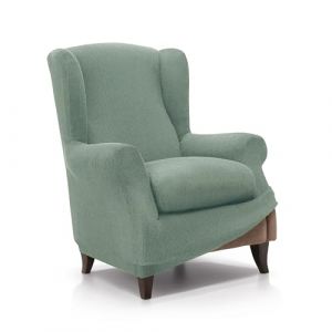 FAVERTI Housse de Fauteuil &agrave; Oreilles &eacute;lastique de 70 &agrave; 100 cm | Mod&egrave;le Reale | Turquoise | Housse r&eacute;glable pour Fauteuil &agrave; Oreilles Universelle | Protecteur de qualit&eacute; en Tissu Jacquard Toucher