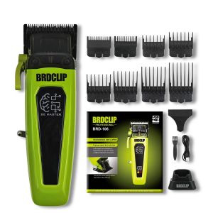 Brd-106 7500 Tr/Min Tondeuse &Agrave; Cheveux Professionnelle Pour Hommes Avec Chargeur De Base Dlc Machine De Coupe De Cheveux Tondeuse &Agrave; Cheveux Green 106