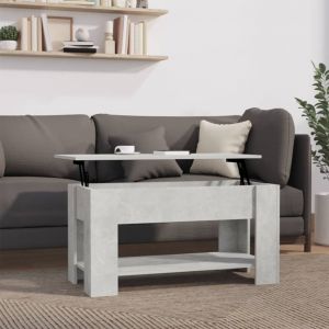 VidaXL Table basse Gris béton 101x49x52 cm Bois d'ingénierie - Gris