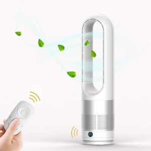 Ventilateur Silencieux sur Pied avec Telecommande - MARSEE - 60CM 8H minuterie - 8 vitesses Oscillation - Argent