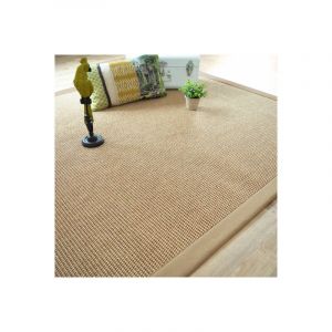 D&eacute;coweb Tapis int&eacute;rieur / ext&eacute;rieur en tiss&eacute; plat - Lombok naturel - Ganse caramel - 200 x 200 cm