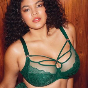 Soutien-gorge emboitant vert foncé en coton
