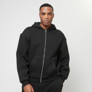 Urban classics Fluffy Zip Black - Sweat Zippé - noir - S - 70% coton, 30% polyester,Transpirer