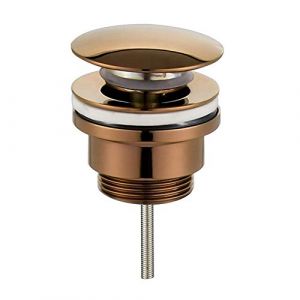 Kibath L480671 Bonde Clic Clac Universelle Or Rose Bonde Push-up de Lavabo Bidet &Eacute;crou 1 1/4 Fabriqu&eacute; en Laiton