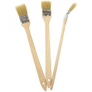 Image de POL-BRUSH Lot de 3 Pinceaux de Radiateur - Les poils naturels - Pinceau pour endroits difficiles d'acc&egrave;s - Taille 36 mm