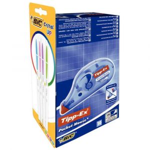 Image de Tipp-ex Correcteur Pocket Mouse ( boite de 10 ) + 4 stylos Cristal up offerts