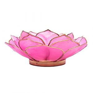 Image de United Labels Porte Bougie Pétales de Lotus Rose et Or