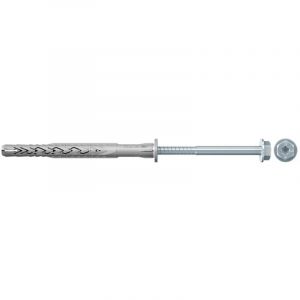 Fischer Cheville rallongée SXRL 14 x 180 avec vis à tête hexagonale et rondelle intégrée en acier électrozingué pour fixation ossatures et cadres/Boite de 50