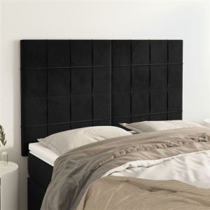 VidaXL Hoofdborden 4 st 72x5x78/88 cm fluweel zwart3116382