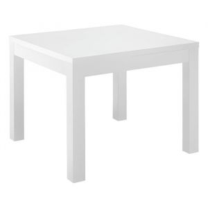 Deyton - Table de Repas Carrée 100cm Laquée Blanc Brillant