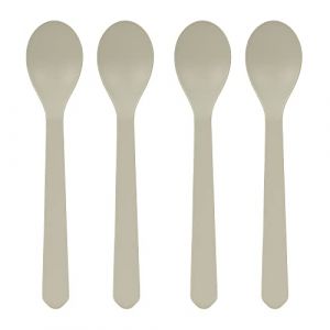 L&auml;ssig Couverts pour enfants Set de cuill&egrave;res pour enfants 4 pi&egrave;ces sans m&eacute;lamine, sans BPA, en biocomposite/Spoon Set 4 pcs Geo warm grey