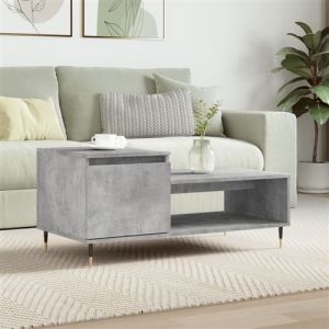 VidaXL Table basse Gris béton 100x50x45 cm Bois d'ingénierie