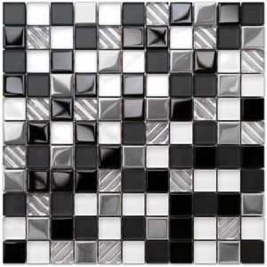 Ilcom - Mosaïque de verre sur maille pour salle de bain ou cuisine 30cm x 30cm - Chaos