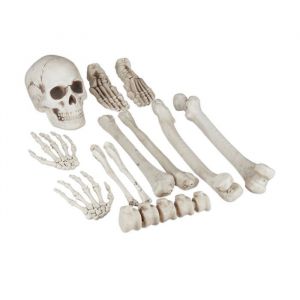 Relaxdays Os décoratifs pour halloween en lot de 12 soirées à thème intérieur/extérieur squelette déco horreur XXL