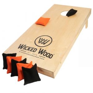 Kit de Départ Cornhole – 120x60 cm – Jeu d’Adresse Extérieur – 1 Plateau Bois + 8 Sacs Officiels