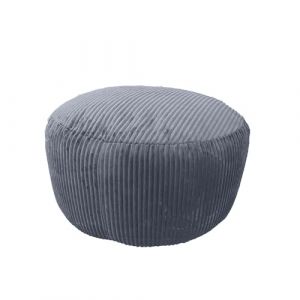Relaxdays Pouf, Cord, HxD : 25 x 35 cm, Remplissage en polystyrène, Coussin de Sol Rond, Tabouret, Pouf, Gris foncé