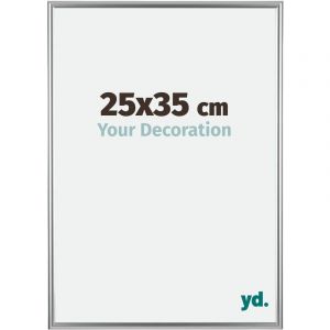 Yd. - Your Decoration - 25x35 cm - Cadres Photos en Plastique Avec Verre acrylique - Anti-Reflet - Excellente Qualité - Argent - Cadre Decoration