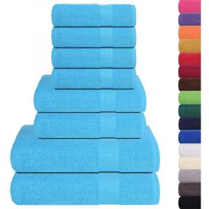 VidaXL Ensemble De Serviettes 8 Pcs Turquoise 360 G/M&sup2; 100% Coton