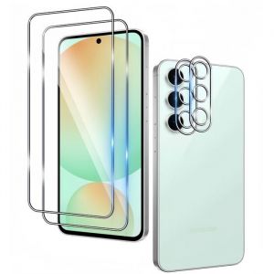 Lot de 2 Verre Trempé pour SAMSUNG GALAXY S24 FE 5G + 2 Protection Objectif Caméra Arrière en Verre Trempé Ultra HD Anti-Rayures 9H - HQSELECTION