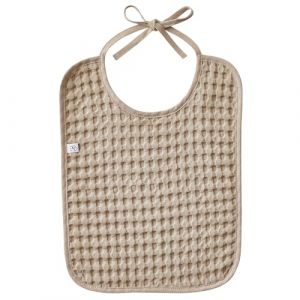 BB & Co Bavoir à nouer en coton gaufré Latte