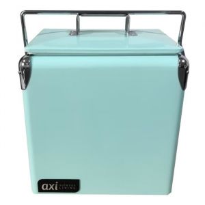 Axi Retro Mini Glacière Menthe/Verte - Petite Glacière Avec Couvercle Amovible Et Décapsuleur - Capacité 13l/10 Kg - Glacière Dometic - Idéale Pour Fête Ou Barbecue