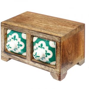 Signes Grimalt Spice Rack 2 Tiroirs Bo&icirc;tes Et Bo&icirc;tes &agrave; Bijoux &Eacute;tag&egrave;re &agrave; &Eacute;pices Rectangulaire Marron - 9x16x11cm