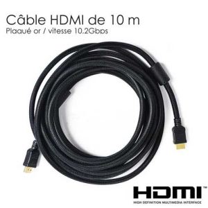 Securitegooddeal Câble vidéo audio HDMI or 19 broches 10 m