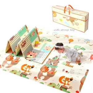 Tapis de Jeu pour Bebe 200 x150 x1cm Tapis de Sol XXL en Mousse Epais Pliable Reversible - 2 Design -