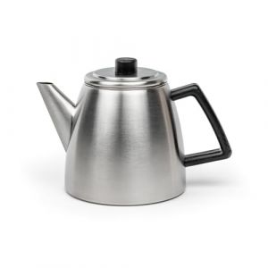 Bredemeijer Petite th&eacute;i&egrave;re argent&eacute;e de 1,1 l en acier inoxydable &ndash; Th&eacute;i&egrave;re &agrave; double paroi en acier inoxydable mat avec filtre &agrave; th&eacute; &ndash; Pour un plaisir prolong&eacute; et chaud du th&eacute;